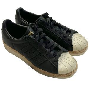 Adidas Black Leather Shell Toe Sneakers